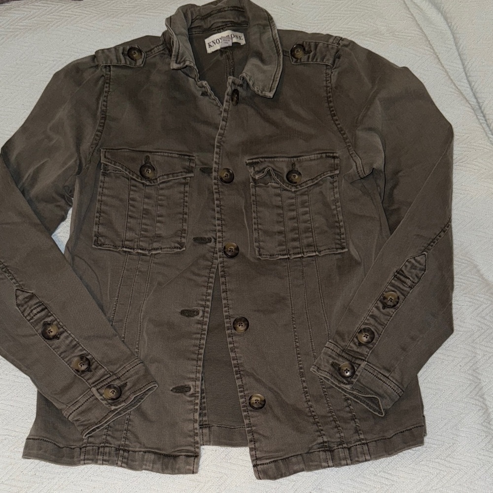 Knox Rose Olive Button-Up Jacket